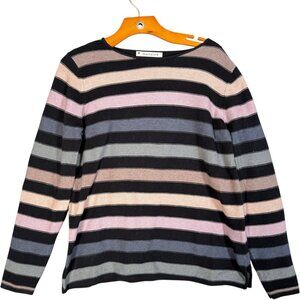 Mansted 100% Eco Cotton Striped Sweater Crew Neck Rainbow  M